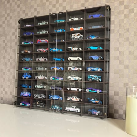 Pleksi Kapaklı 1/64 Ölçek 50Araç Hotwheels Matchbox metal araç Uyumlu Model Oyuncak Araba Rafı-Eskitme Siyah