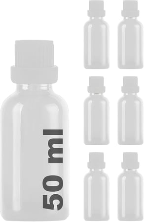 Afracam 50 ml Amber Siyah Kilitli Sızdırmaz Kapaklı Kahverengi Cam Şişe 6 Adet