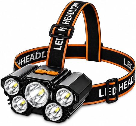 Usb Sarjli 5 Led Kafa Feneri İpx5 Su Gecirmez 3 Aydinlatma Modlu Guclu İsik Kamp Av Balikcilik Kosu Ve Tamir İ̇Sleri İ̇Cin Yuksek Parlaklik Ayarlanabilir Bas Bantli Uzun Omurlu Acil Durum İsik