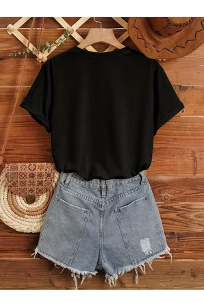Unisex Pusula Baskılı Tasarım Tshirt