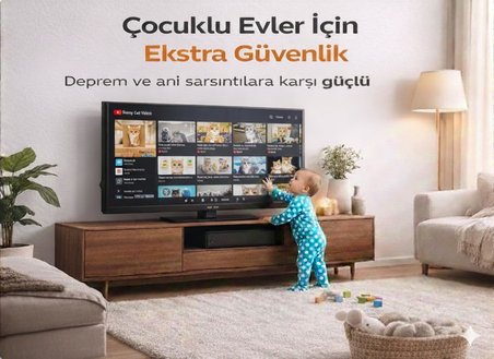 Tüm Tv'lere Uyumlu, Güvenlik Halkalı, Metal Aksamlı, Y Tipi Deprem Tv Güvenlik Kiti