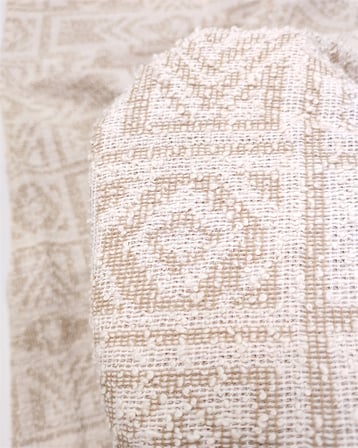 Krem Sütlü Kahve Renklerde Şark Desen İnce Dökümlü Jakarlı Örme Kumaş Hırkalık & Kazaklık 160x340cm