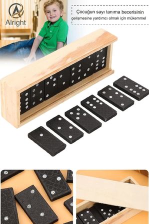 Tafce Ahşap Domino Taşları Set İstifleme Oyuncak Blokları Domino Kurulu Oyunları