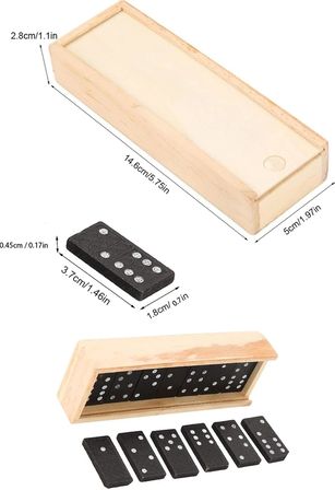Tafce Ahşap Domino Taşları Set İstifleme Oyuncak Blokları Domino Kurulu Oyunları