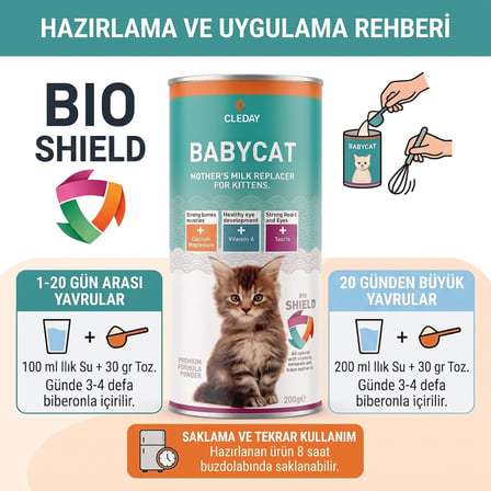 Yavru ve Anne Kediler İçin Süt Tozu 200 gr.