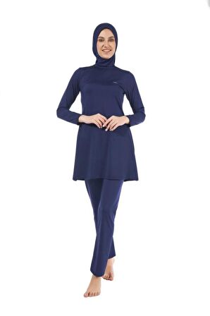 Estiva 22901 Lacivert  Tam Boy Düz Tesettür Mayo