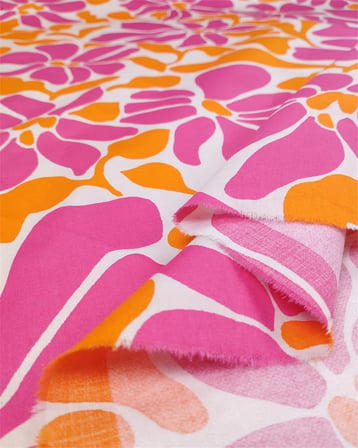 Pembe Gri Turuncu Renklerde Talalı İnce Pamuk Saten Kumaş Elbiselik & Eteklik 140x360cm
