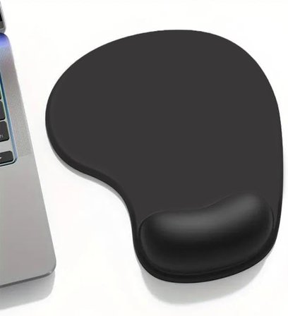 SoftRest Siyah Mouse Pad – Bilek Destekli, Dayanıklı Ergonomik Tasarım