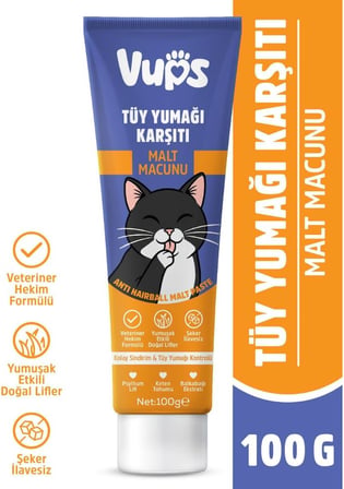 Tüy Yumağı Karşıtı Kedi Malt Macunu 100 gr
