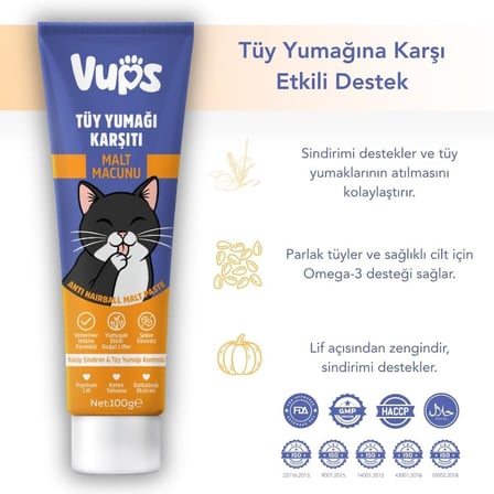 Tüy Yumağı Karşıtı Kedi Malt Macunu 100 gr