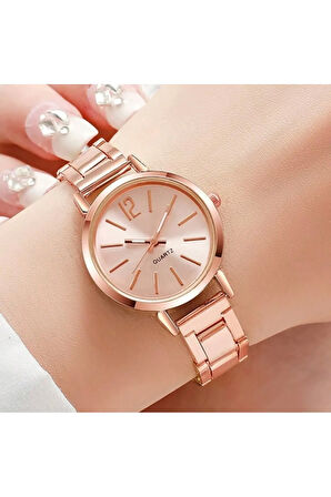 Rose Quartz Saat ve Love Bileklik Takım