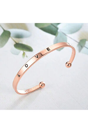 Rose Quartz Saat ve Love Bileklik Takım