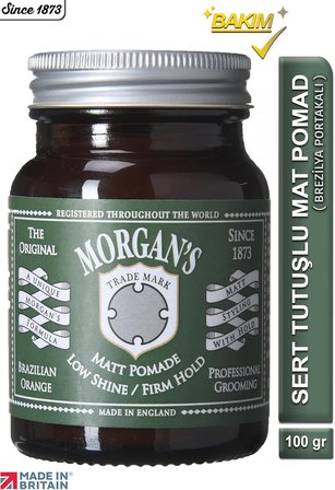 Morgan's Low Shine Matt Pomade -Sert Tutuş, Mat Saç Şekillendirici Pomad (GREEN LABEL) 100 gr