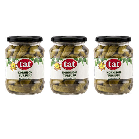 Tat Kornişon Turşu 680 gr Cam x 3 Adet