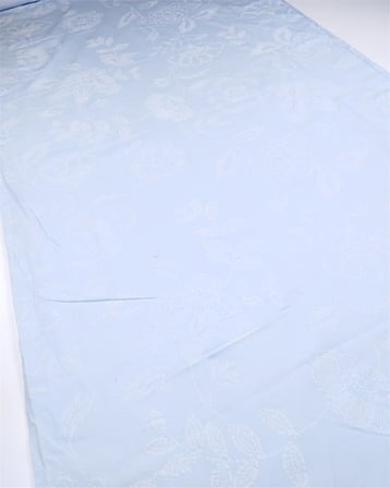 Mavi Üzeri Açık Mavi Flok Çiçek Baskılı Pamuk Poplin Kumaş Gömleklik & Elbiselik 150x220cm