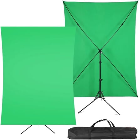 2x2m Yeşil Fon Perde + 2x2m Fon Stantı Fotoğraf Video Çekim Kiti Greenbox Set Stant Çantalı