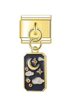 Gece Gold Çelik İtalyan Charm