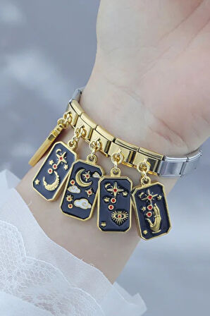 Gece Gold Çelik İtalyan Charm