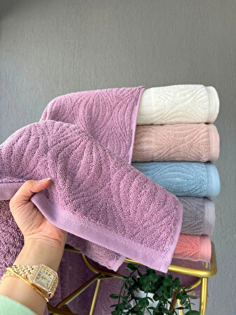 90X150 RENKLİ MİDYE BANYO HAVLUSU-GÜL KURUSU