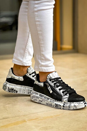 KB-02  Kuback Bağcıklı Crocodile Siyah Gazete Günlük Erkek Ayakkabı