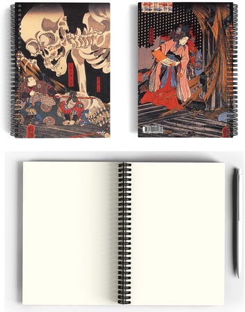 Utagawa Kuniyoshi/Takiyasha and the Skeleton Spectre,1844 | Spiralli Defter 08|A5|Çizgisiz|100 Sayfa