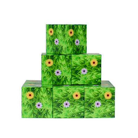 Megacraft Manyetik Bloklar Çiçekli Çim Desenli Blok 9 Parça MC1400