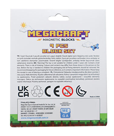 Megacraft 9 Parça Tuğla Blok
