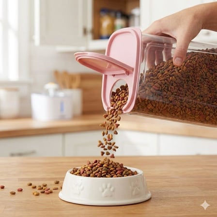Şeffaf Erzak ve Mama Saklama Kabı - BPA İçermez Gıda Dostu Kuru Mama Kutusu, Sızdırmaz Kapaklı Mutfak Düzenleyici (1.7 Litre - 2.4 Litre - 4 Litre) (4 lt)