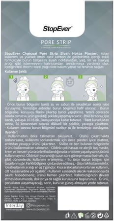 Pore Strip Siyah Nokta Bandı – 2'li Paket (Charcoal + Tea Tree) | Siyah Nokta Karşıtı | Gözenek Temizleyici | Aktif Karbon &amp; Çay Ağacı Özlü | 12 Adet