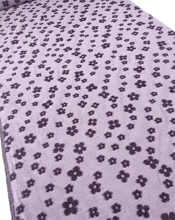 Küllü Mor Renke Dokumasından Çiçekli İnce Tafta Dokuma Gövdeli Kumaş Elbiselik & Eteklik 150x260cm