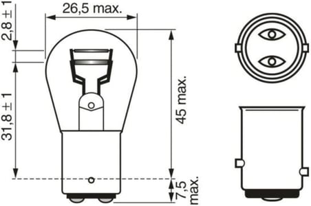 Ampul Eco 12V P21/5W 21/5 W Bay15D Çift Duy Şaşi 7528-1 987 302 814