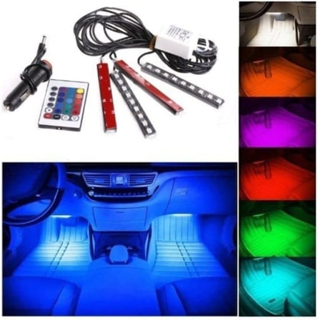 Araç Içi Ayak Altı Kumandalı Led Sese Duyarlı 4x12 Fonksiyonlu Ayak Altı Aydınlatma Ayak Altı Led
