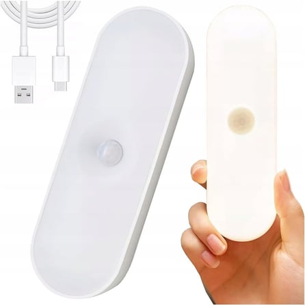 Neo Vista USB Şarjlı LED Işık, Hareket Sensörlü, Beyaz Işık, Oda, Mutfak, Salon ve Merdiven için Taşınabilir Lamba