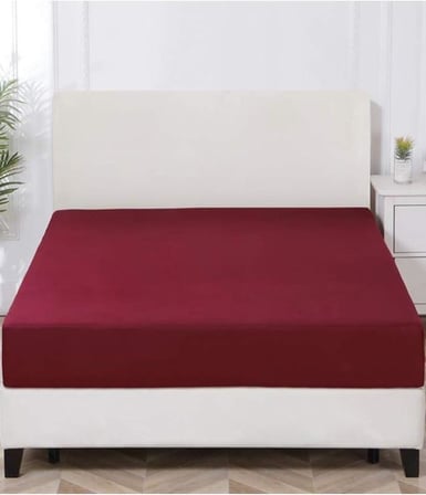 Tek Kişilik Lastikli Kumaş Çarşaf Kırmızı 100x200 cm, Sadece_Çarşaf