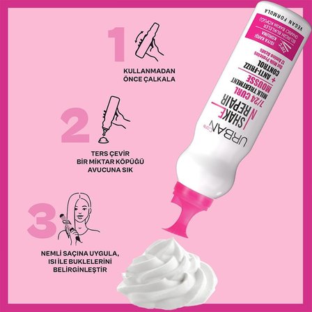 Shake N Repair 7/24 Kabaran ve Bukleli Saçlara Özel Saç Bakım Köpüğü, 150 Mililitre, Vegan
