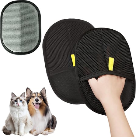 Kedi Köpek Tüy Toplayıcı Çift Taraflı Statik Temizlik Eldiveni | Giysi, Halı, Koltuk ve Mobilya için Tüy Temizleme Eldiveni | Dayanıklı, Ergonomik, Kolay Kullanım (Standart, Adet, 2)