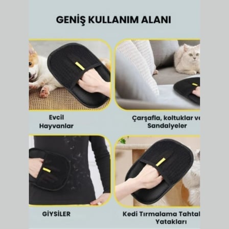 Kedi Köpek Tüy Toplayıcı Çift Taraflı Statik Temizlik Eldiveni | Giysi, Halı, Koltuk ve Mobilya için Tüy Temizleme Eldiveni | Dayanıklı, Ergonomik, Kolay Kullanım (Standart, Adet, 2)