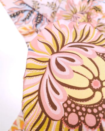 %85 Rayon %15 Elastan İnce Esnek Sandy Benzeri Jarse Açık Pembe Üzeri Çiçek Desenli Kumaş Elbiselik & Bluzluk En: 120cm