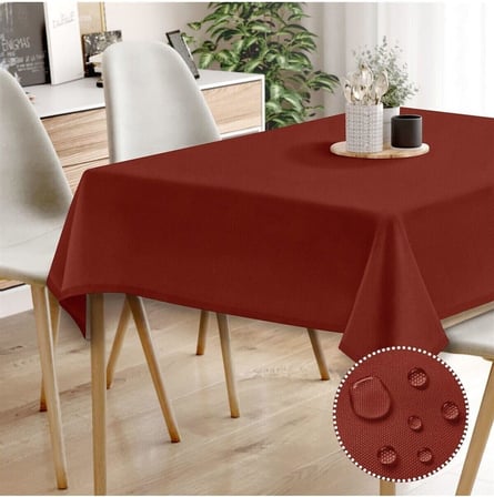 Canvas Bordo Sıvı Geçirmez Leke Tutmaz Masa Örtüsü BORDO 80 x 80