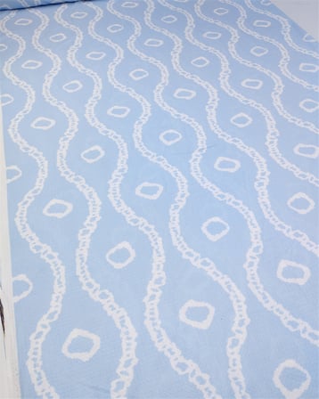 Mavi Beyaz Renklerde Desenli İnce Yumuşak Bürümcüklü Jarse Kumaş Elbiselik & Bluzluk 150x200cm
