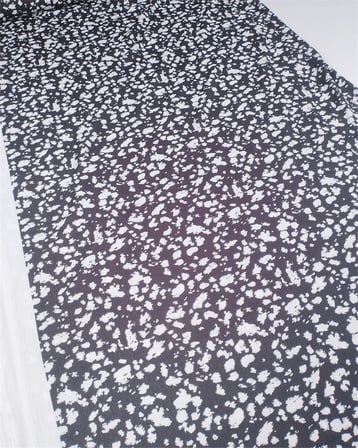 Siyah Üzeri Beyaz Desenli İnce Yumuşak Bürümcüklü Jarse Kumaş Elbiselik & Bluzluk 150x200cm