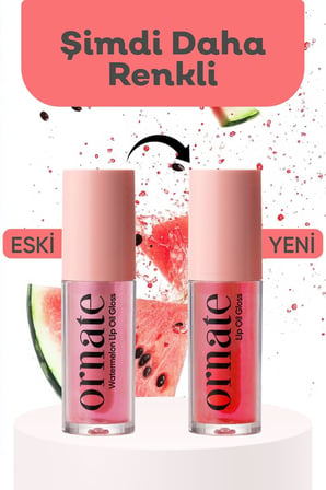 Watermelon Lip Oil Gloss Dolgunlaştırıcı Efekt, Nemlendirici, Parlatıcı Simli Dudak Yağı 5 ml, Karpuz