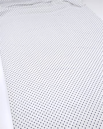 Ekru Üzeri Siyah Puantiyeli İnce Yumuşak Bürümcüklü Jarse Kumaş Elbiselik & Bluzluk 150x210cm