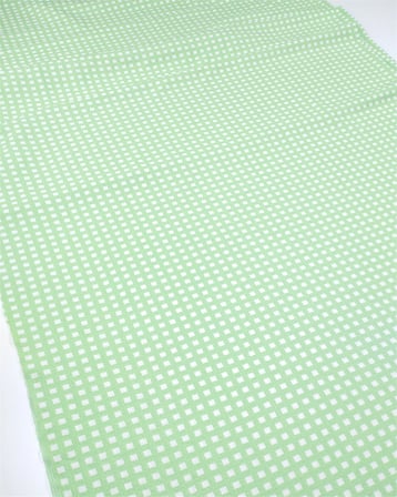 Yeşil Beyaz Minik Kare Desenli İnce Yumuşak Bürümcüklü Jarse Kumaş Elbiselik & Bluzluk 170x250cm