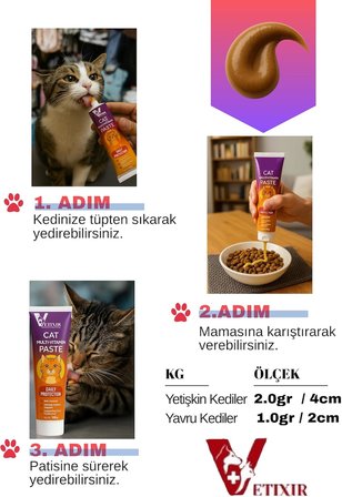 Multi Paste 100 Gr Kediler Için Bağışıklık Sistemi Destekleyici Multi Paste | Tüy Dökümü Engelleyici Vitamin İçerikli Multivitamin Macunu
