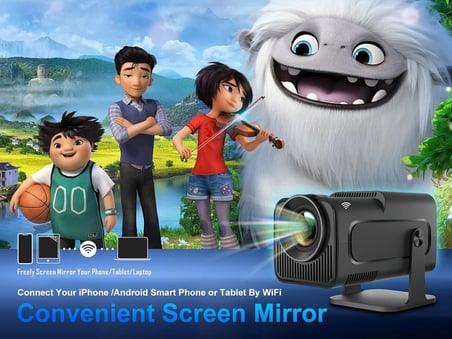 Magcubic HY320 Mini Projektör, 4K ve 1080P Destekli, WiFi ile Ekran Yansıtma, Android, Taşınabilir LED Ev Sineması