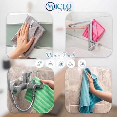 | Ekonomik Paket, Yağ &amp; Kir Sökücü, İz Bırakmaz, Ekstra Emici, Hızlı Kuruyan Mikrofiber Temizlik Bezi, Mutfak, Banyo, Ofis, Kafe, Otel, Mağaza, Araba 4’lü Paket