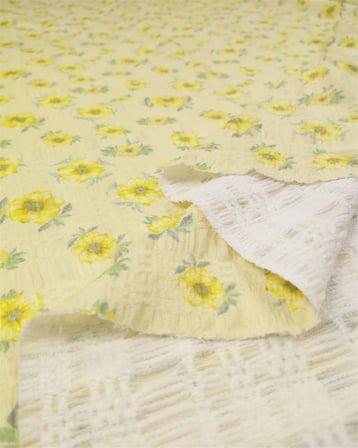 Sarı Yeşil İnce Yumuşak Bürümcüklü Jarse Kumaş Elbiselik & Bluzluk 110x130cm