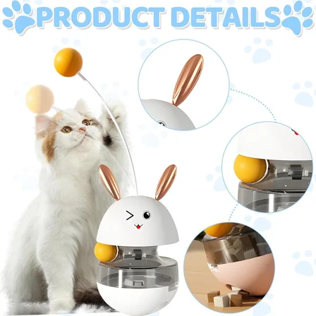 Mama Hazneli Hacıyatmaz Mama Oyuncağı – Kedi &amp; Küçük Köpekler için Zeka Geliştirici Mama Dağıtıcı – İnteraktif Eğitim ve Aktivite Oyuncağı, Dayanıklı ABS Plastik (Krem)