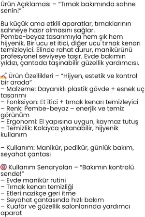 Tırnak Temizleyici Ve Et Itici – Ergonomik, Hijyenik Bakım Aparatı 722277